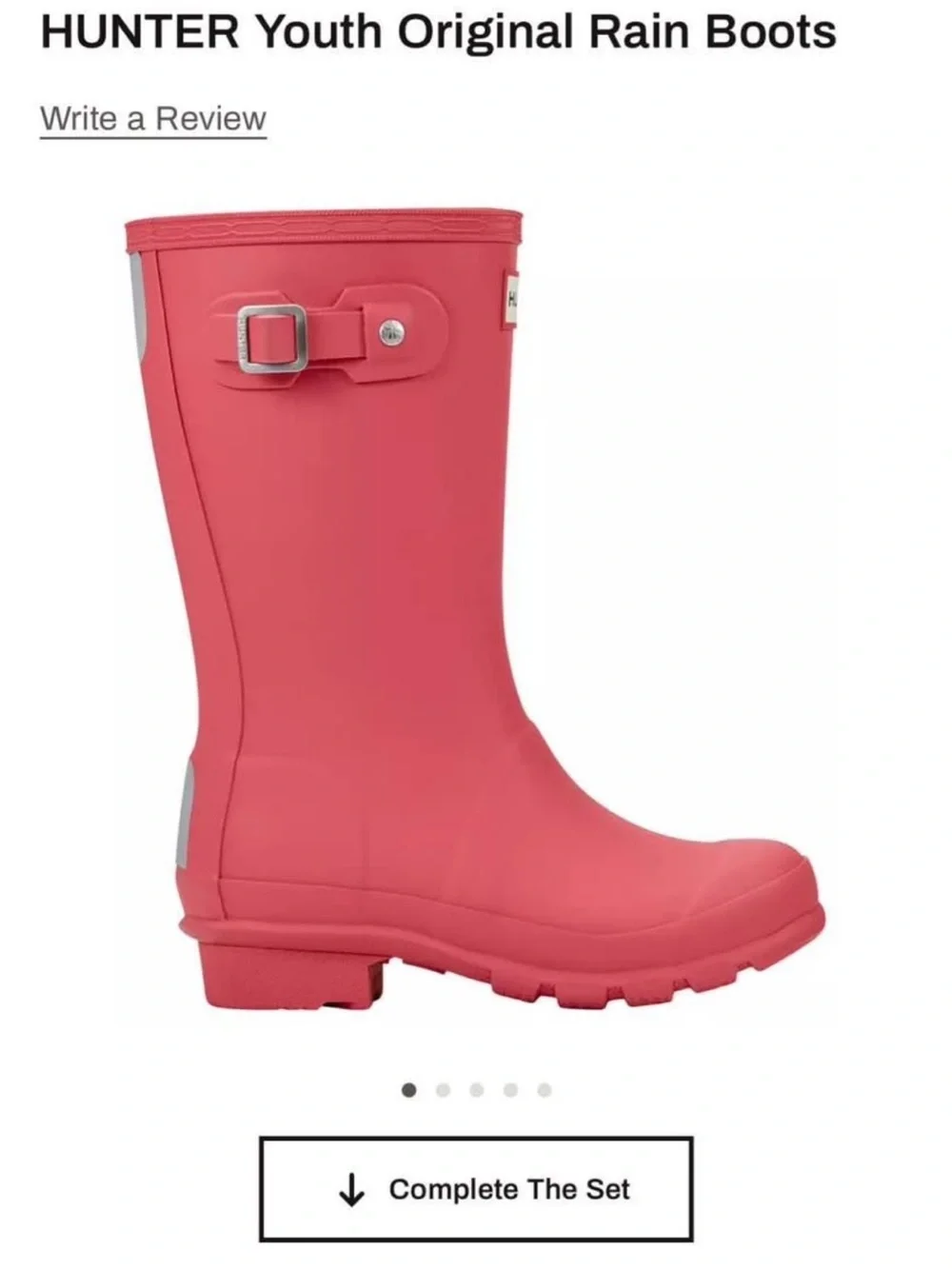 Hunter Bright Pink Mid-Calf Rain Boots with Buckle